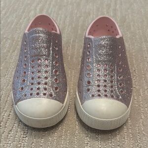 Native Pink and White Slip-On Sneakers